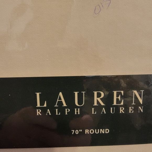 NWT VTG Lauren Ralph Lauren 70" Round Cream Twill Tablecloth - Picture 2 of 6